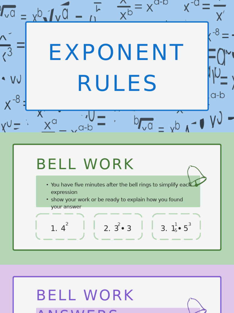 Exponent Rules Math Presentation in Colorful Simple Style | PDF ...