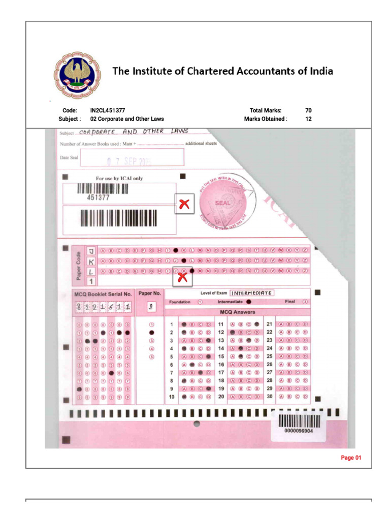 DMCI - RTI Page for Answersheet | PDF