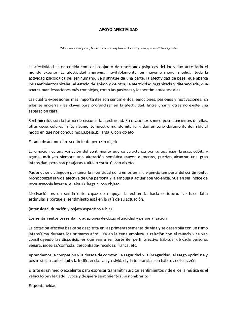 Comprendiendo la Afectividad Humana | PDF | Las emociones | Amor