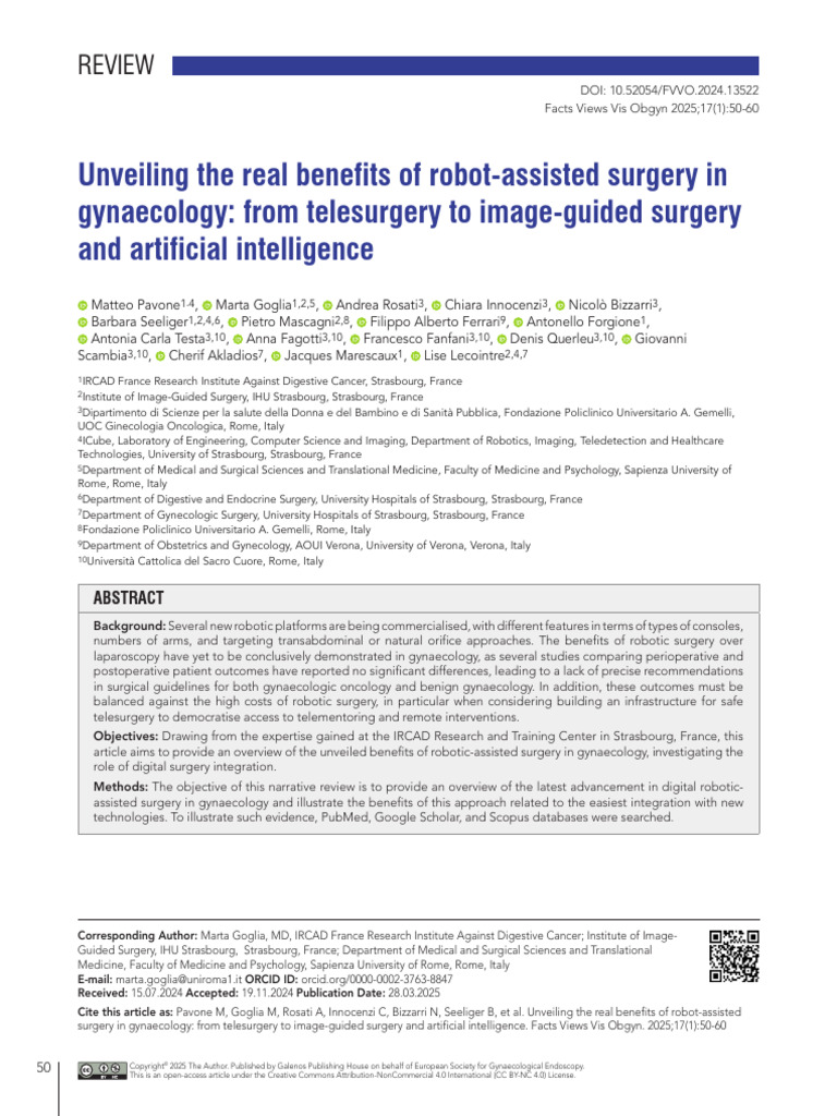 Unveiling the Real Benefits of Robot-Assisted Surgery In | PDF ...