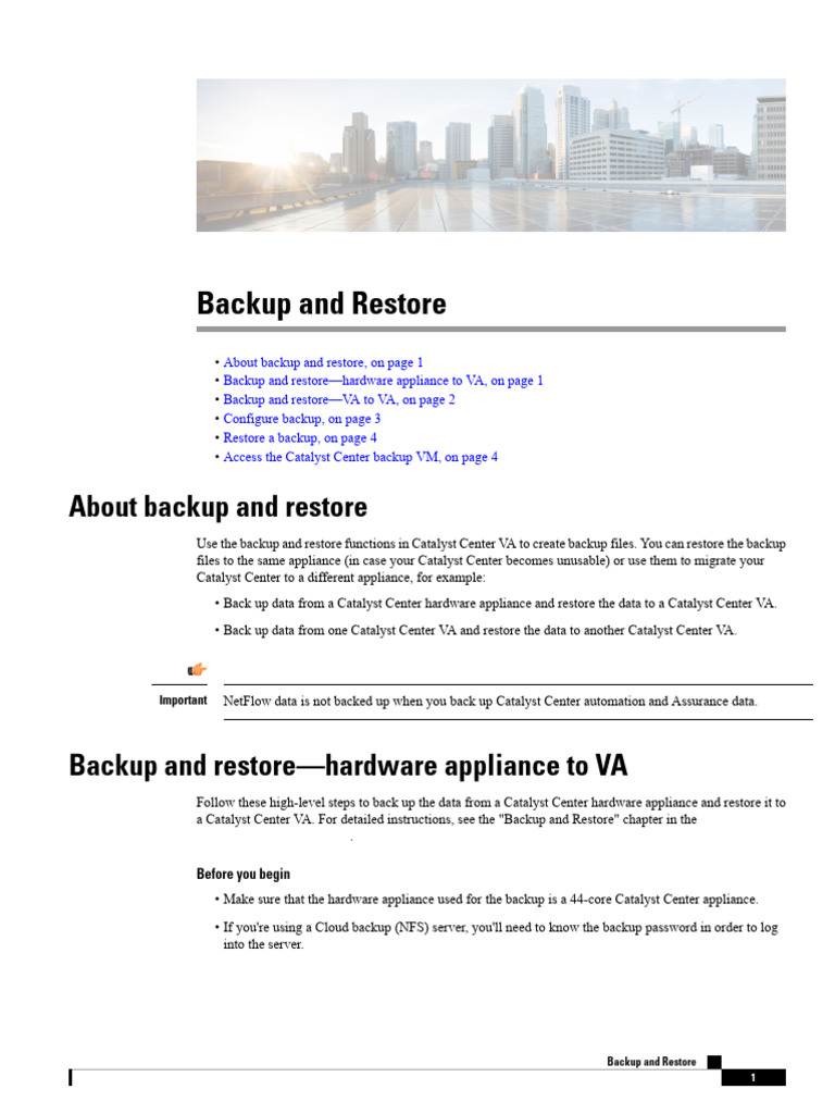 Catalyst Center Backup and Restore Guide | PDF | Backup | Information ...