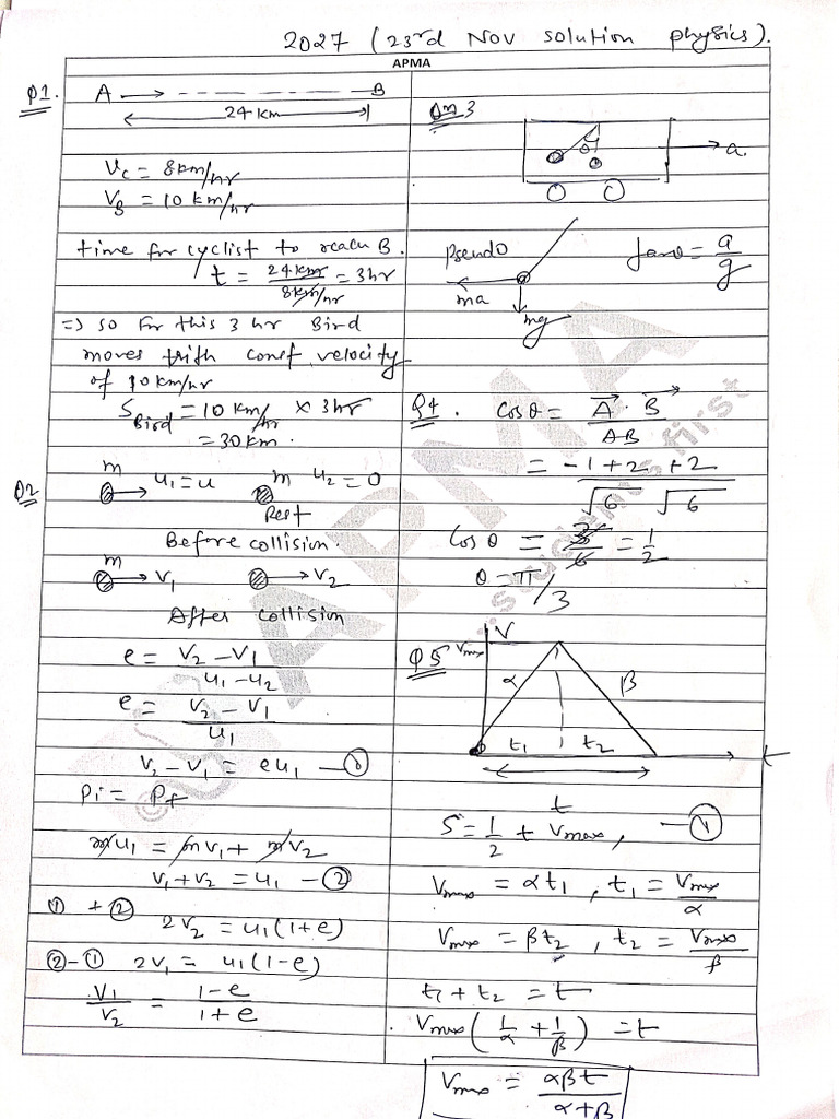 Physics Sol. 2027 - APMA - 19 - 23.11.2025 | PDF