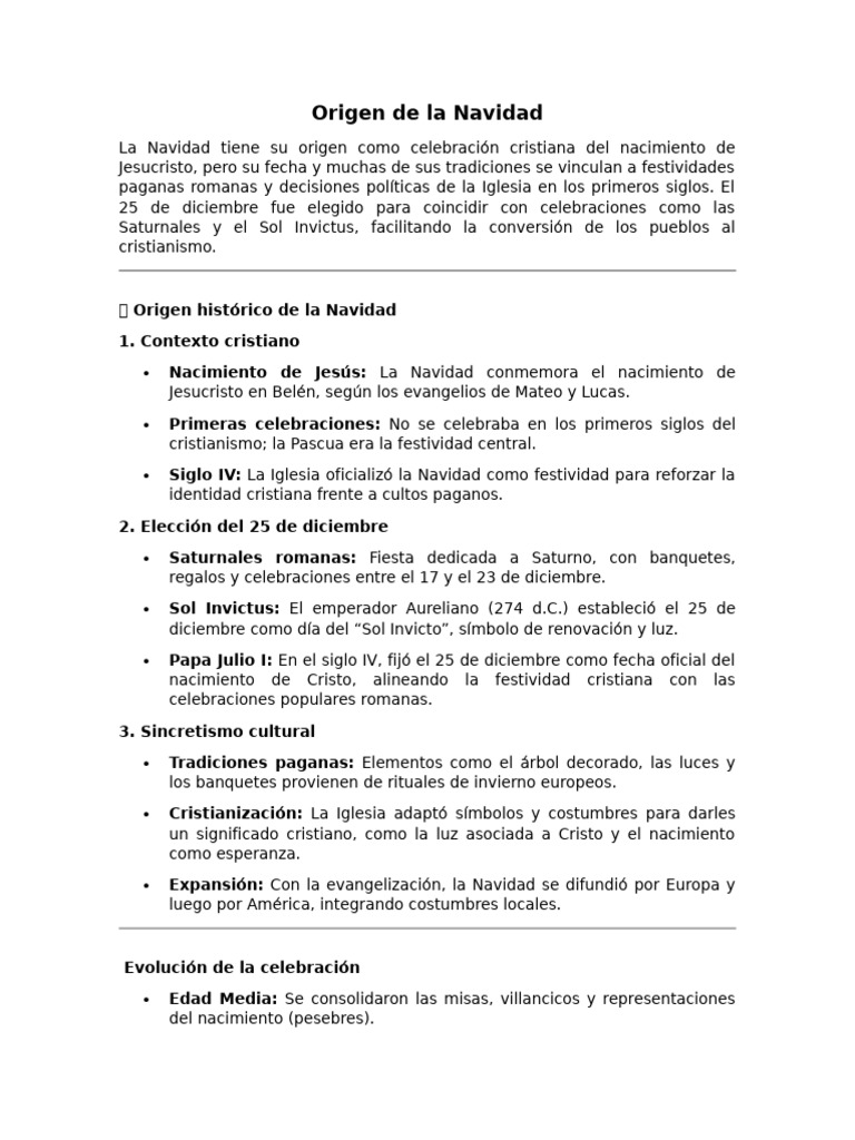 Orígenes Históricos de la Navidad | PDF | Navidad | Natividad De Jesus