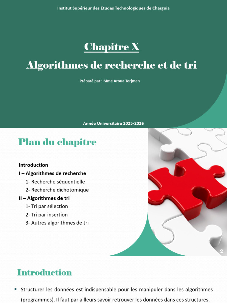 Algorithmes de Recherche et de Tri | PDF | Algorithmes | Informatique