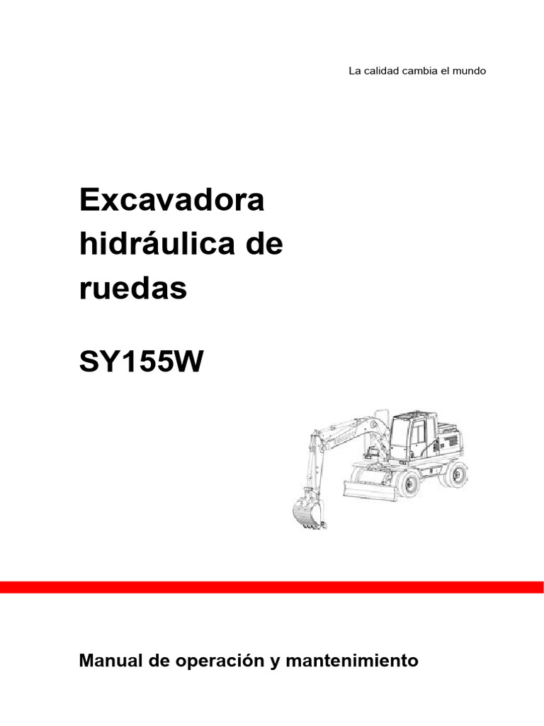 Manual de Seguridad SY155W Excavadora | PDF | Eje | Filtración