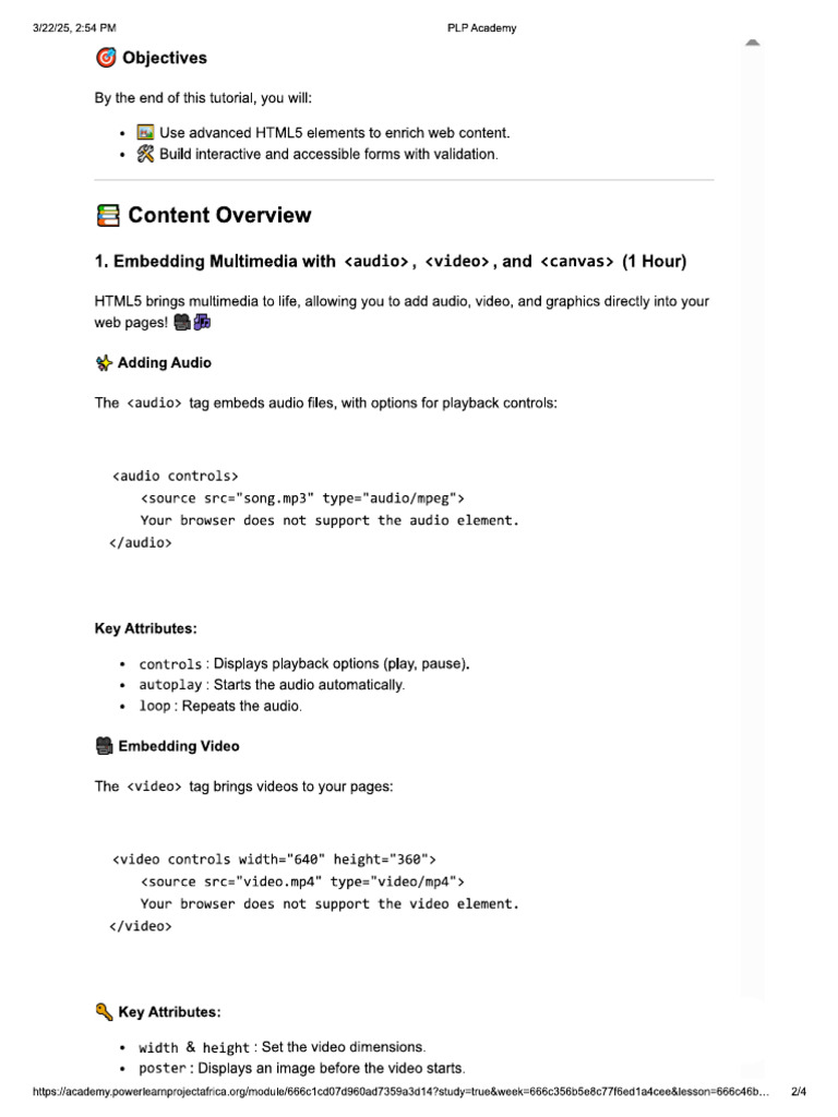 Audio and Video Elements in HTML5 | PDF