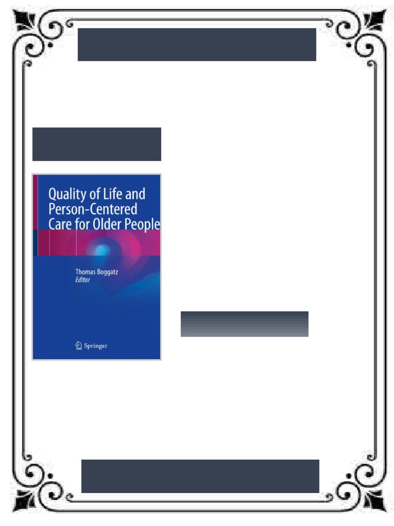 Quality of Life and Person Centered Care For Older People Thomas ...