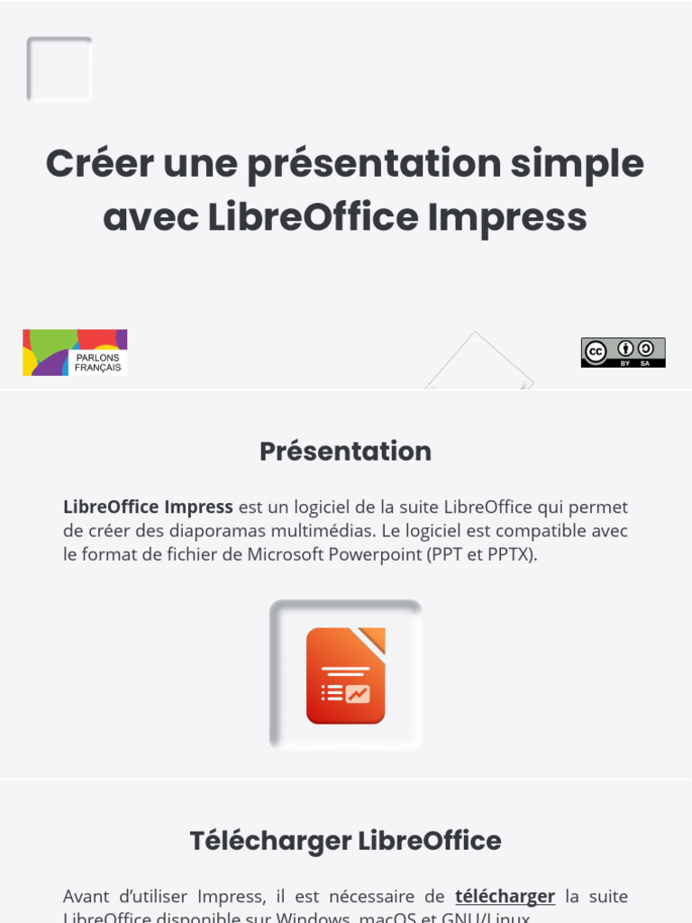 Créer des diaporamas avec LibreOffice Impress | PDF | Logiciel ...