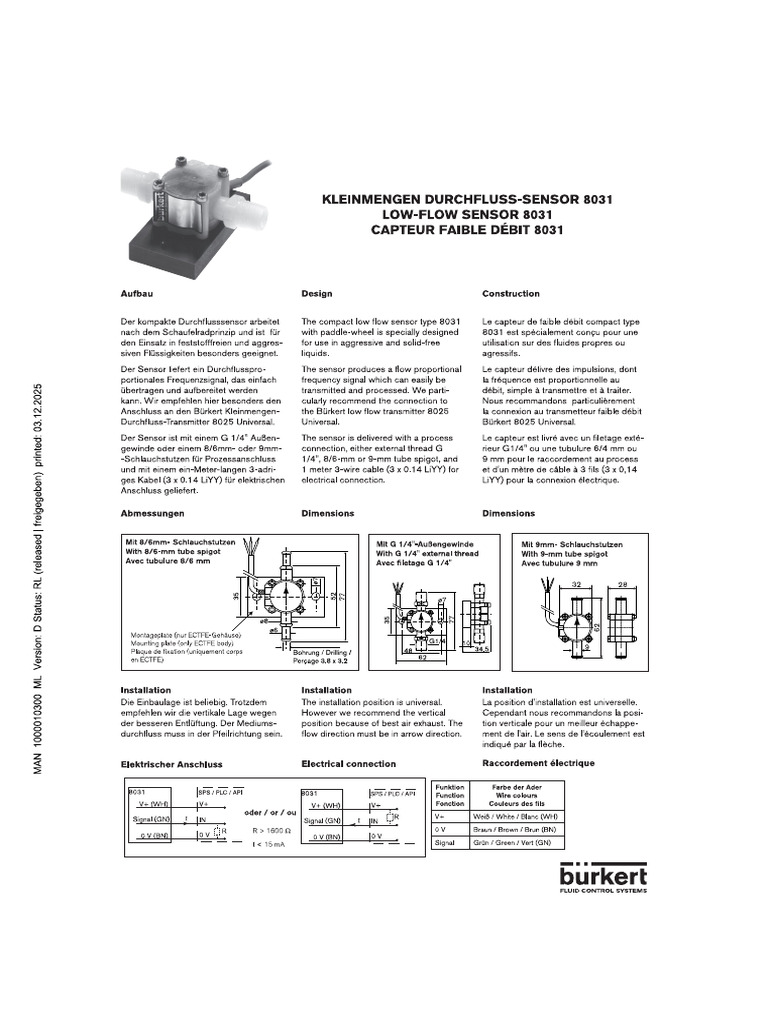 Bürkert 8031 | PDF