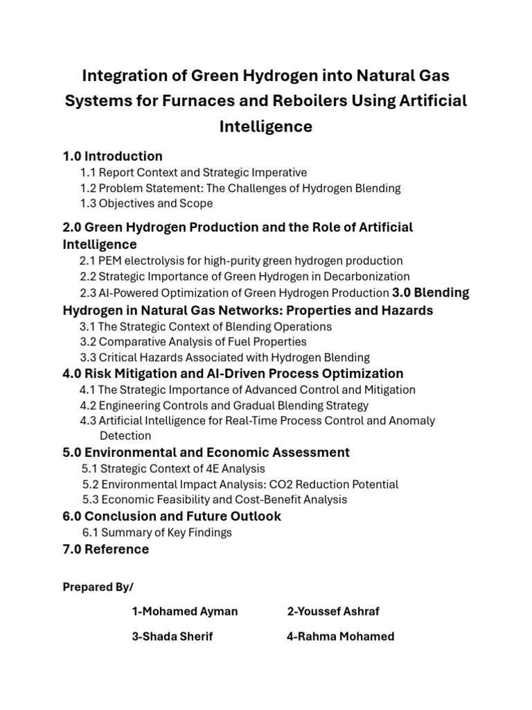 Integration of Green Hydrogen Into Natural Gas Systems for Furnaces and ...
