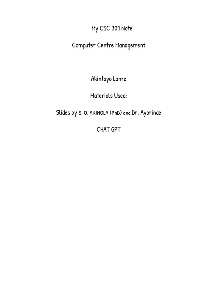 Lanre's 301 Note | PDF | Project Management | Computer Security