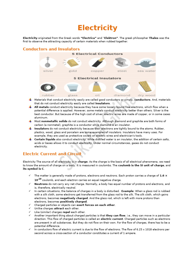 Electricity | PDF | Electric Current | Voltage