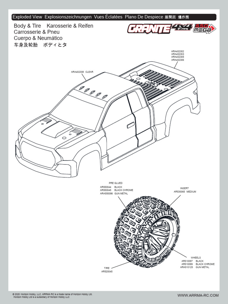 ARRMA RC Exploded View Parts List | PDF | Motor Vehicle | Vehicle ...