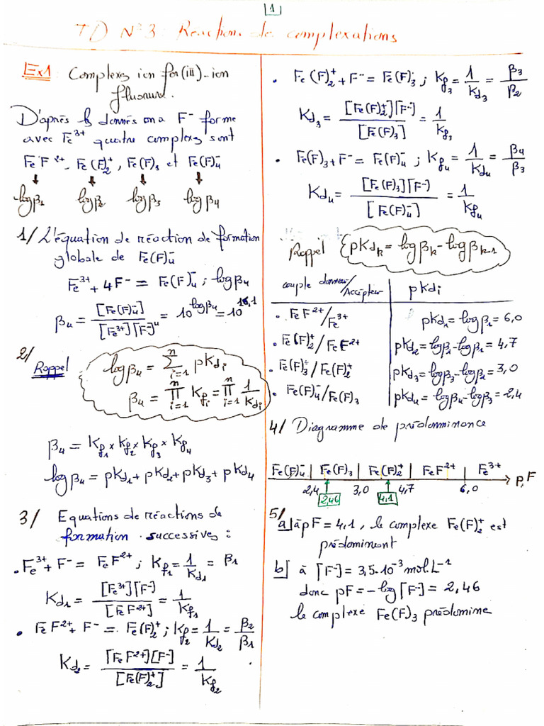 Correction TD (R.complexations) | PDF