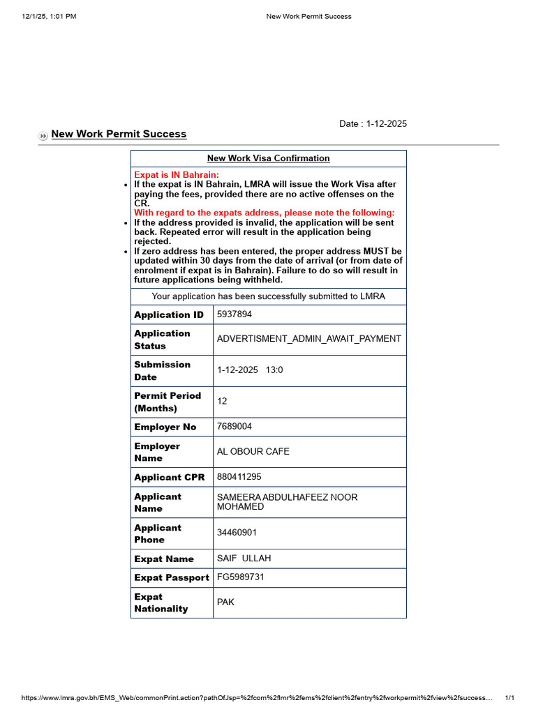 SaifUllah - New Work Permit Success | PDF | International Relations ...