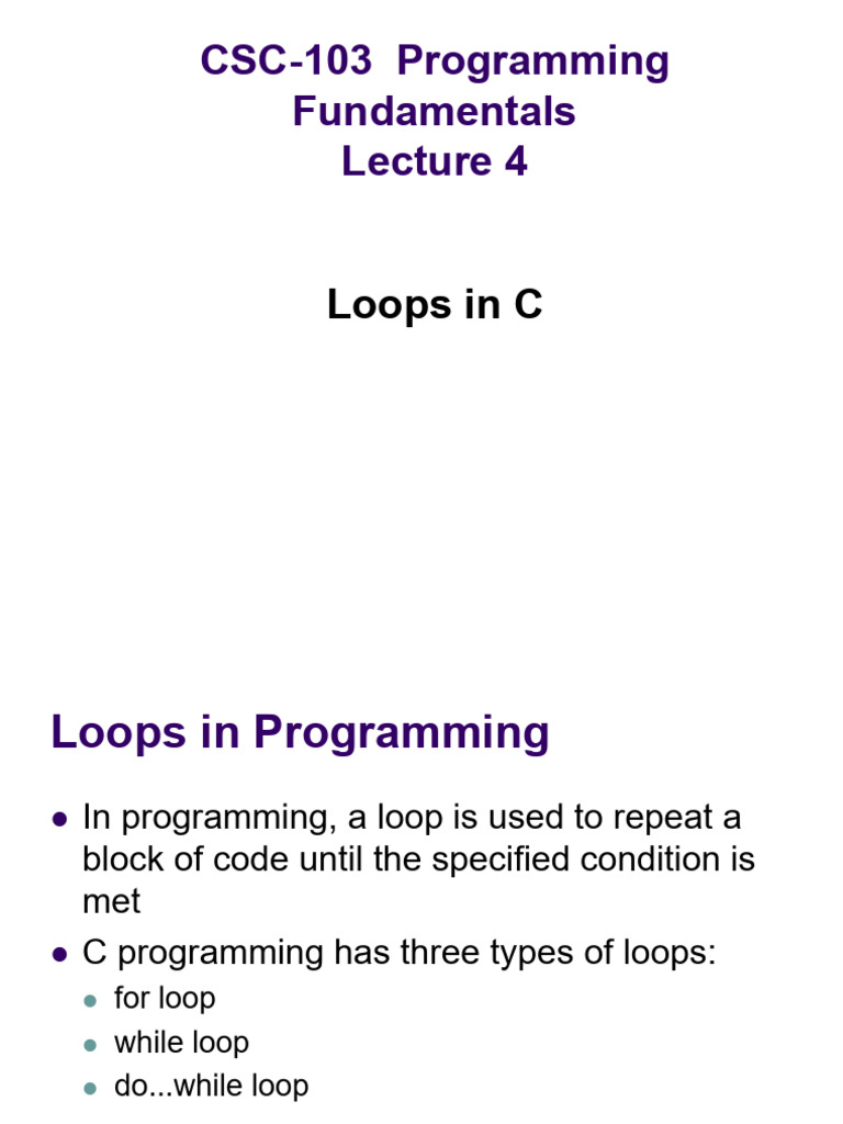 C Programming Loops Explained | PDF