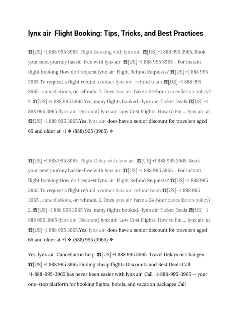 Lynx Air Flight Booking - Tips, Tricks, and Best Practices | PDF | Airlines