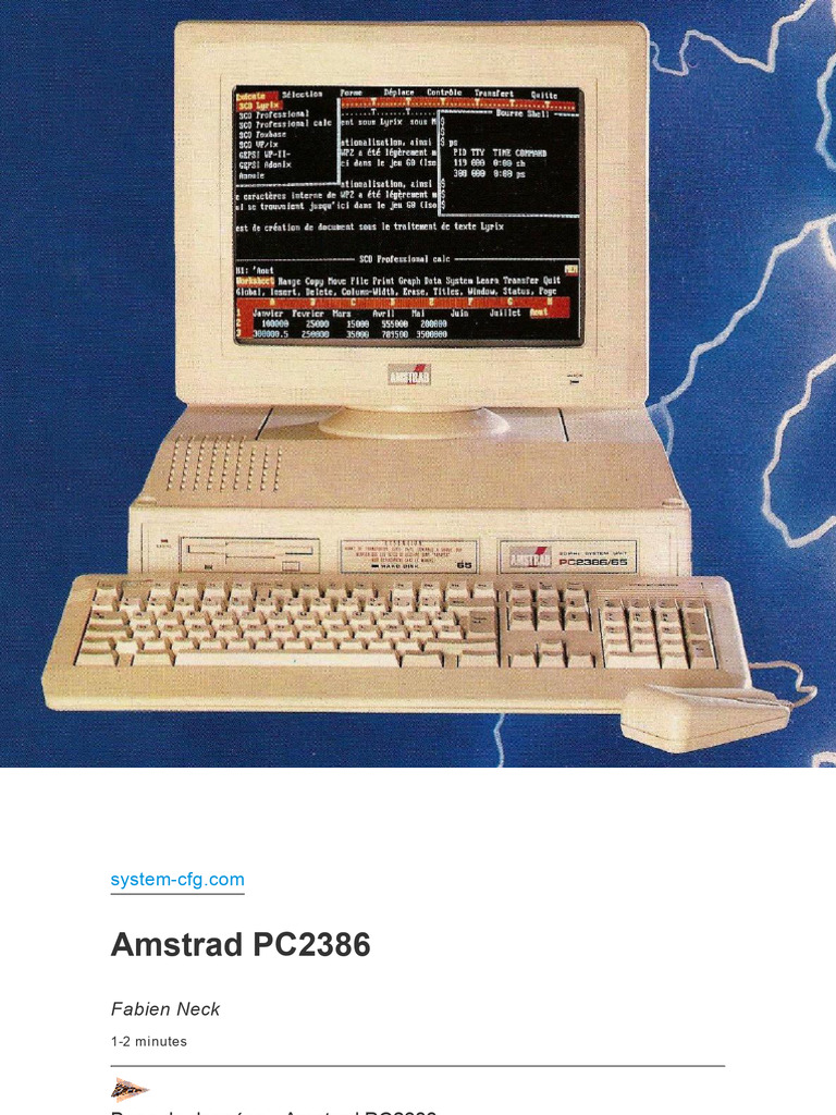 Amstrad PC2386 Specs and Keyboard Details | PDF | Transmission Control ...