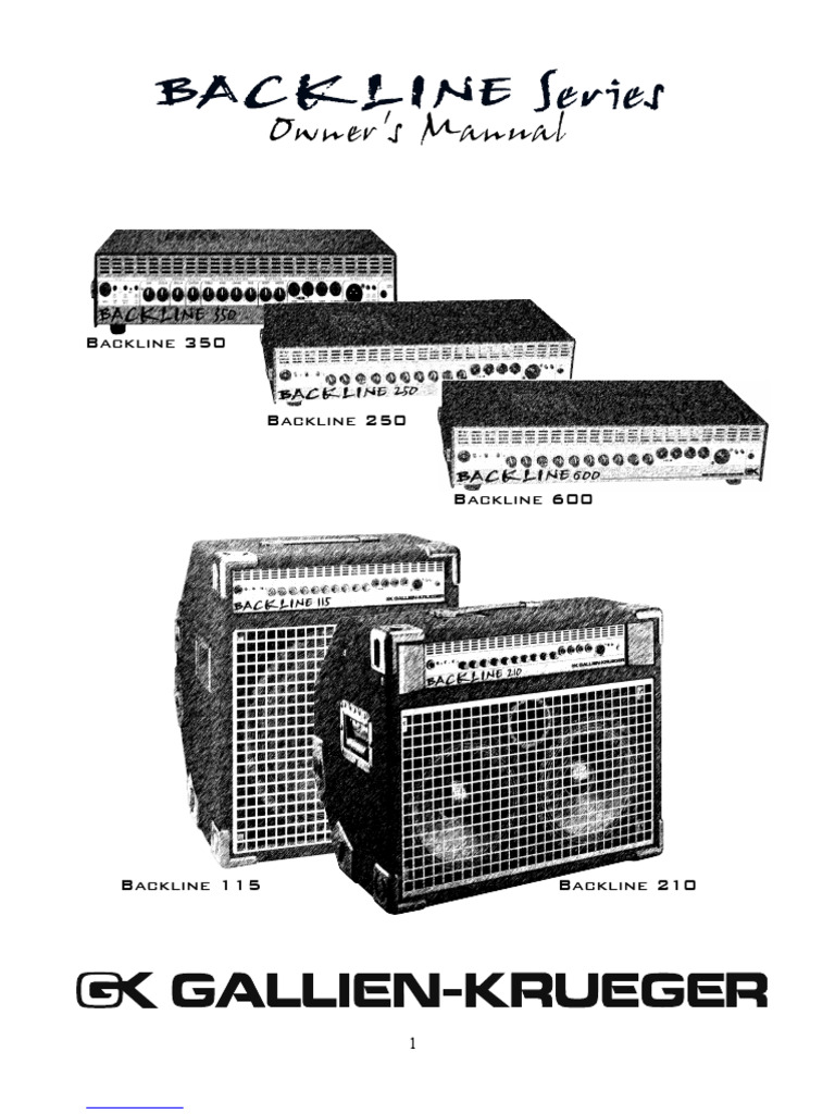 Backline Series Owner’s Manual Guide | PDF | Amplifier | Loudspeaker