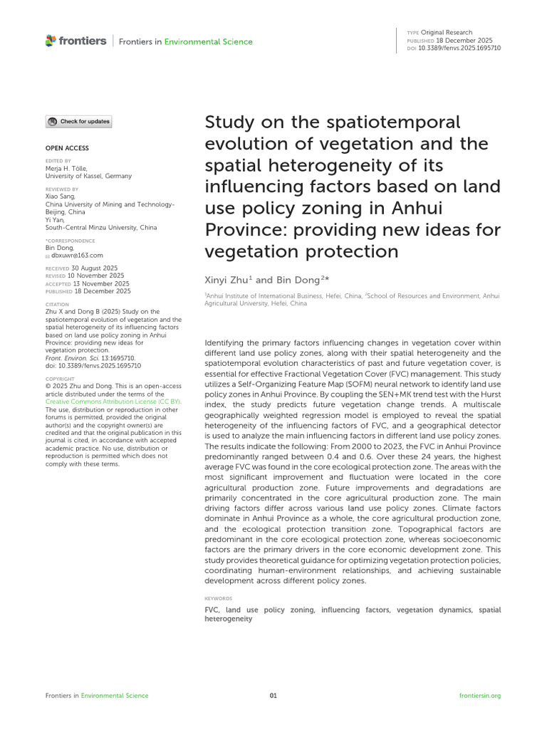 spatiotemporal evolution of vegetation | PDF | Ecology | Land Use