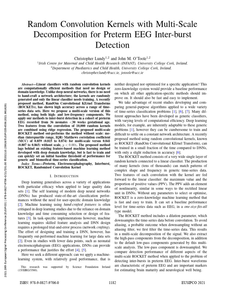 Multi-Scale ROCKET for Preterm EEG Detection | PDF | Support Vector ...