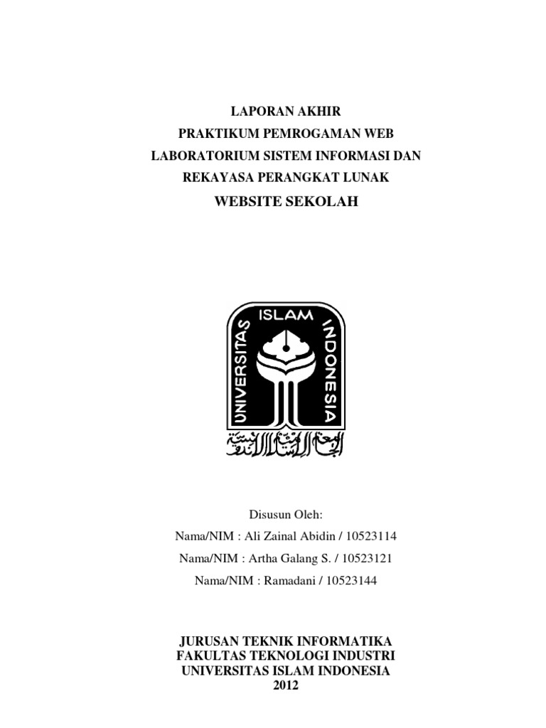 Laporan Programming Project Website Sekolah Praktikum Pemrograman Web