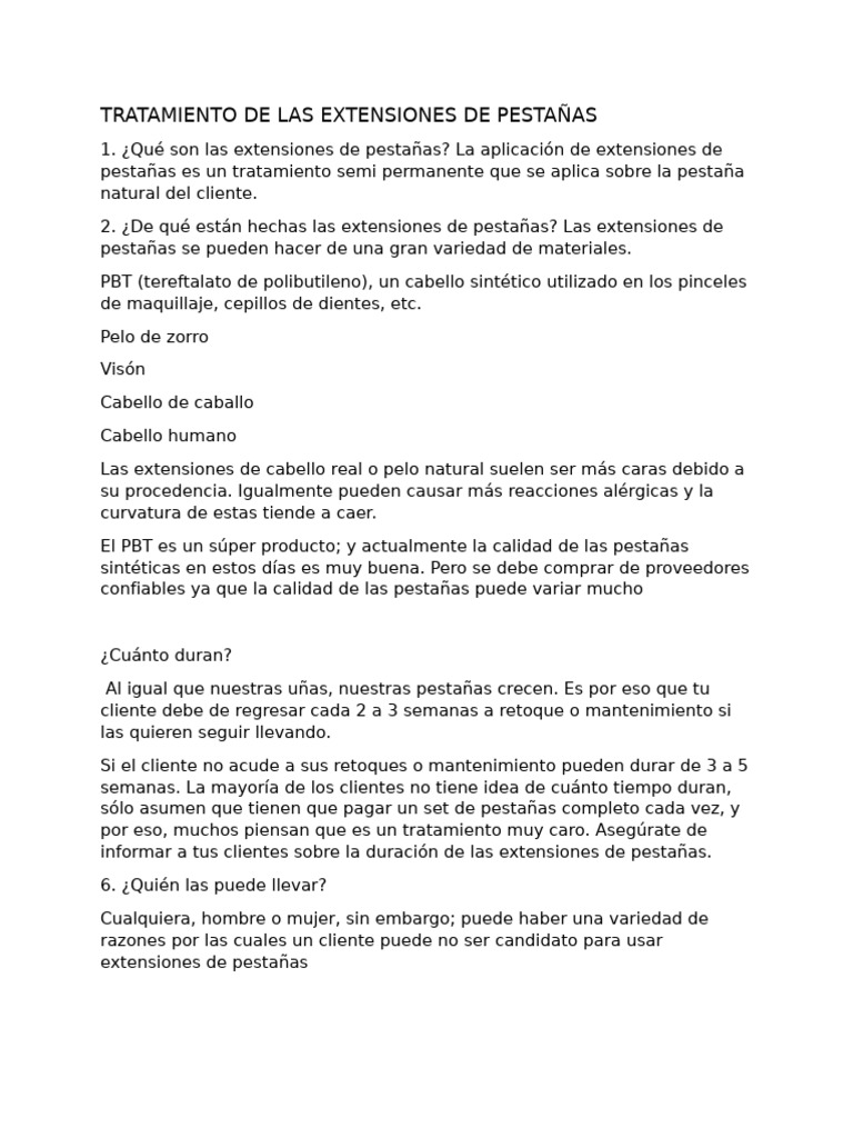 Guía Completa sobre Extensiones de Pestañas | PDF