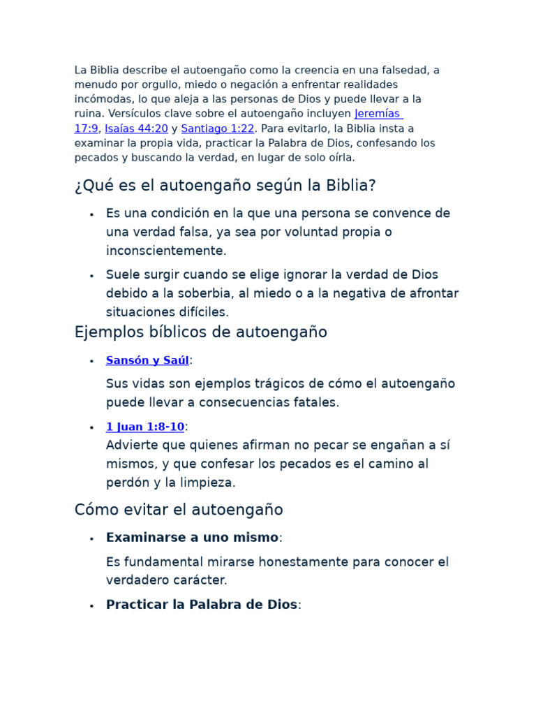 Autoengaño | PDF | Pecado | Verdad