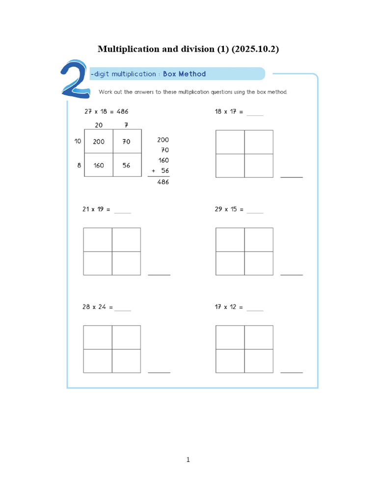 Lesson 2 Multiplication and Division - Homework | PDF