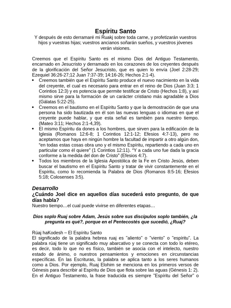 El Poder Transformador del Espíritu Santo | PDF | espíritu Santo ...