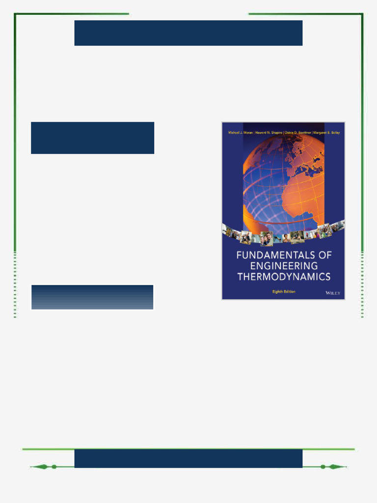 Fundamentals of Engineering Thermodynamics 8th Edition Michael J. Moran