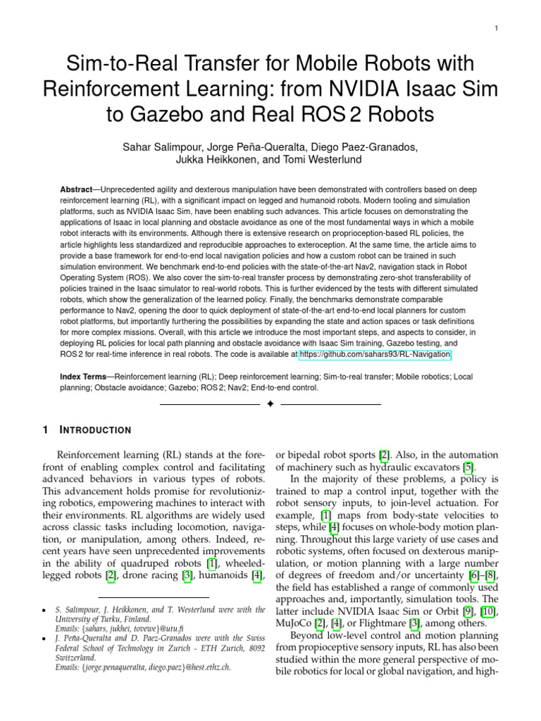 Sim-to-Real RL for Mobile Robot Navigation | PDF | Simulation | Robot