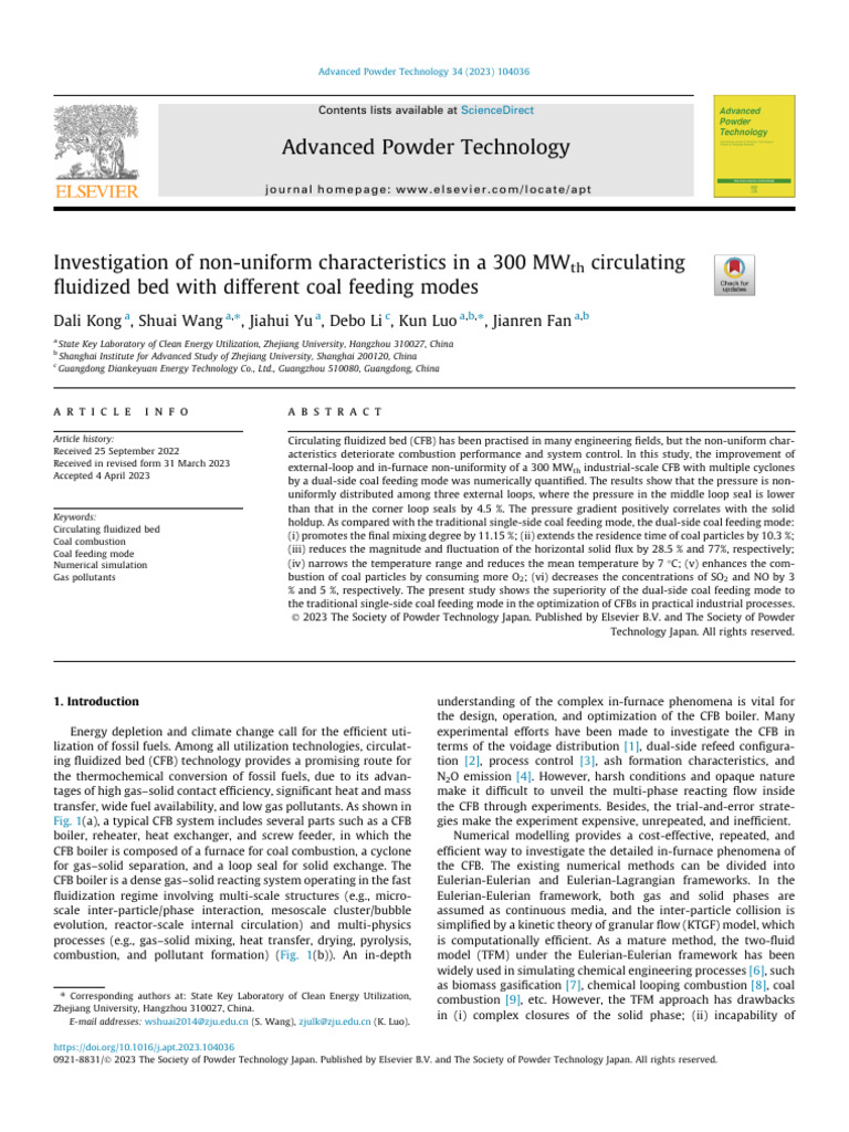 Investigation of Non Uniform Characteristics in A 300 MWTH Circulating ...