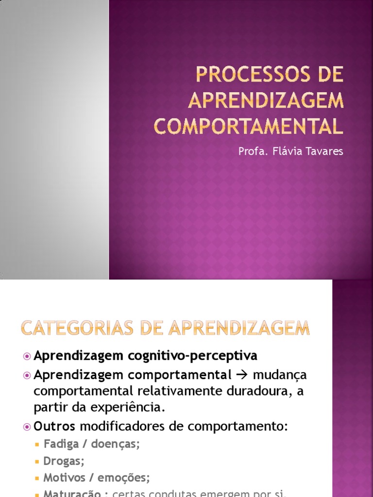 Conceitos da Teoria Comportamentalista | PDF | Comportamento | Aprendizado
