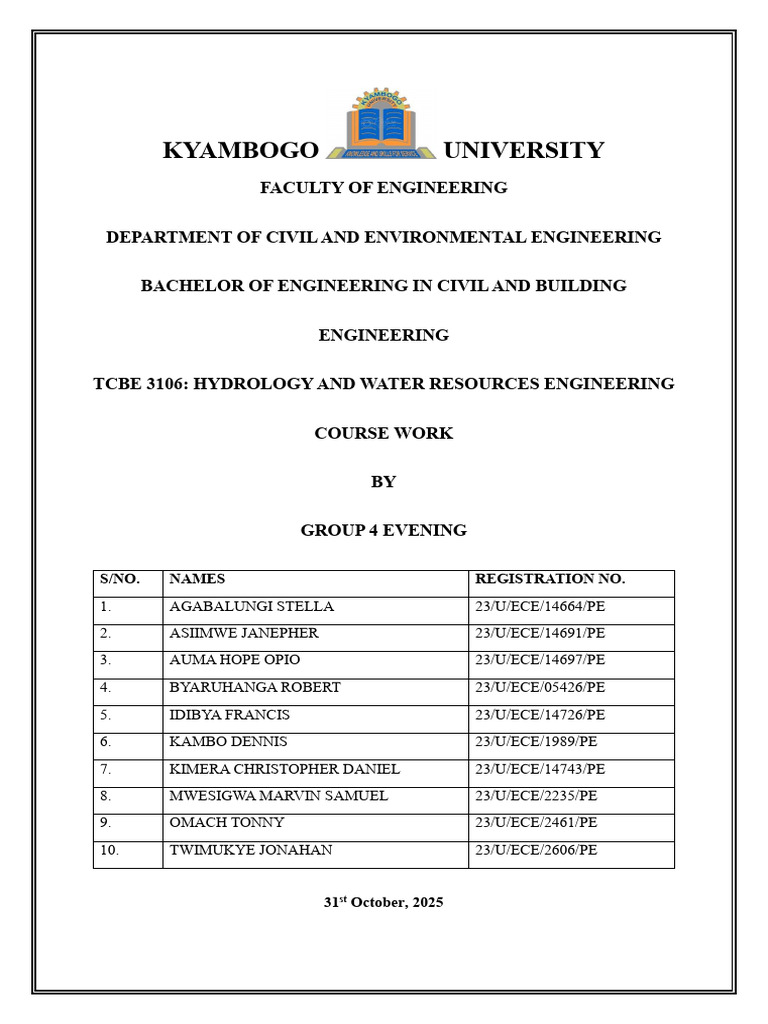 Group 4-Evening-Assignment | PDF | Groundwater | Hydrology