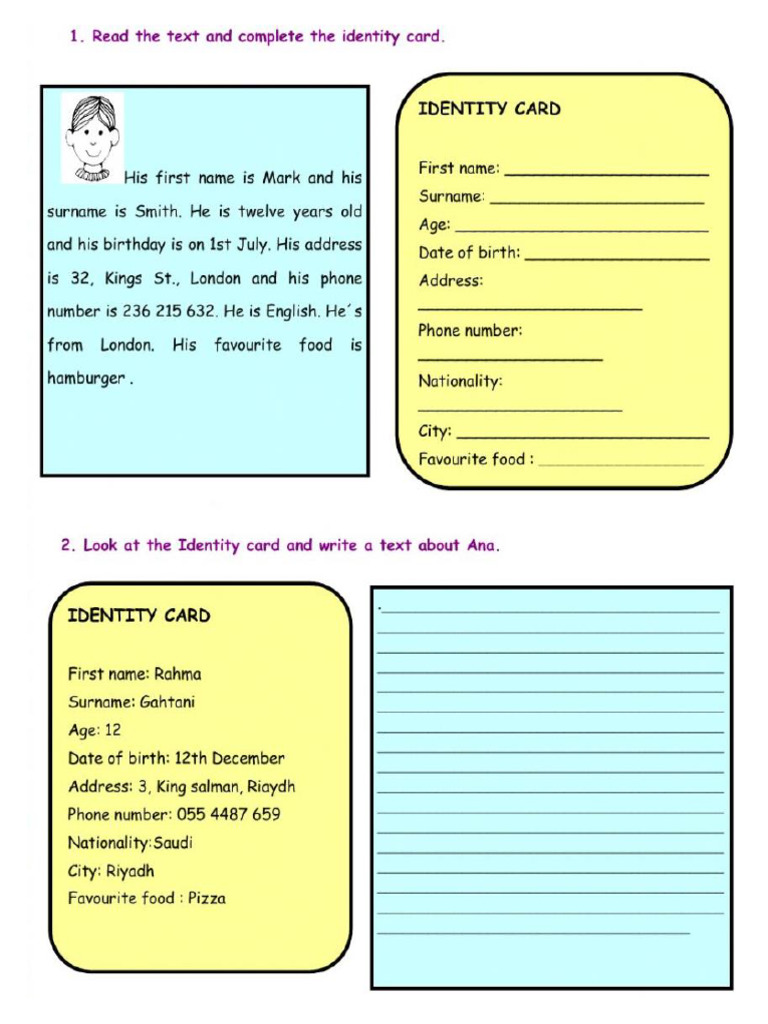 Id Cards Exercise | PDF
