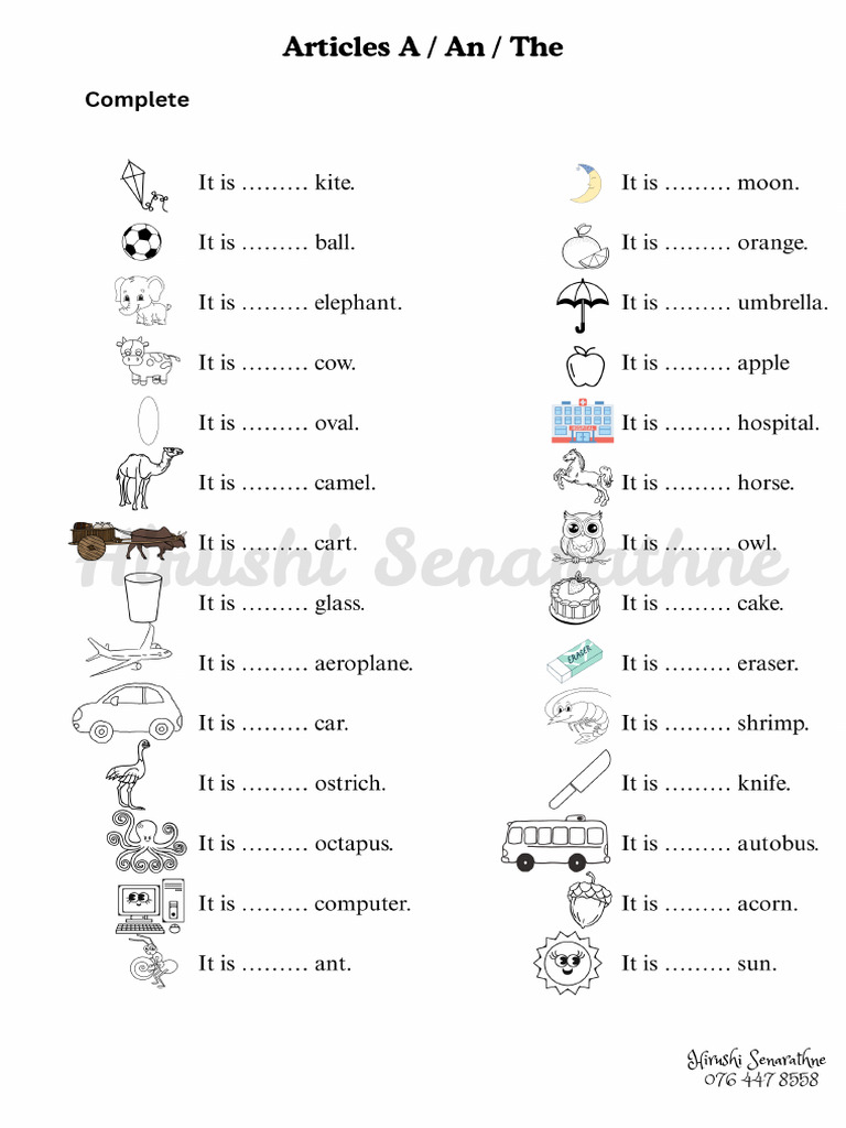 Articles A An The PDF | PDF
