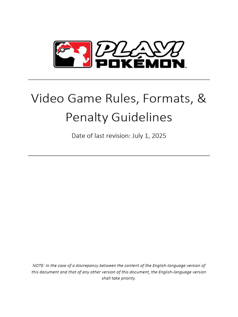 Pokémon Video Game Rules & Penalties | PDF