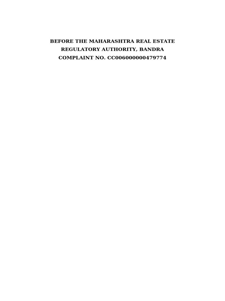 RERA Complaint Against Atlanta Properties | PDF | Cheque | Plaintiff