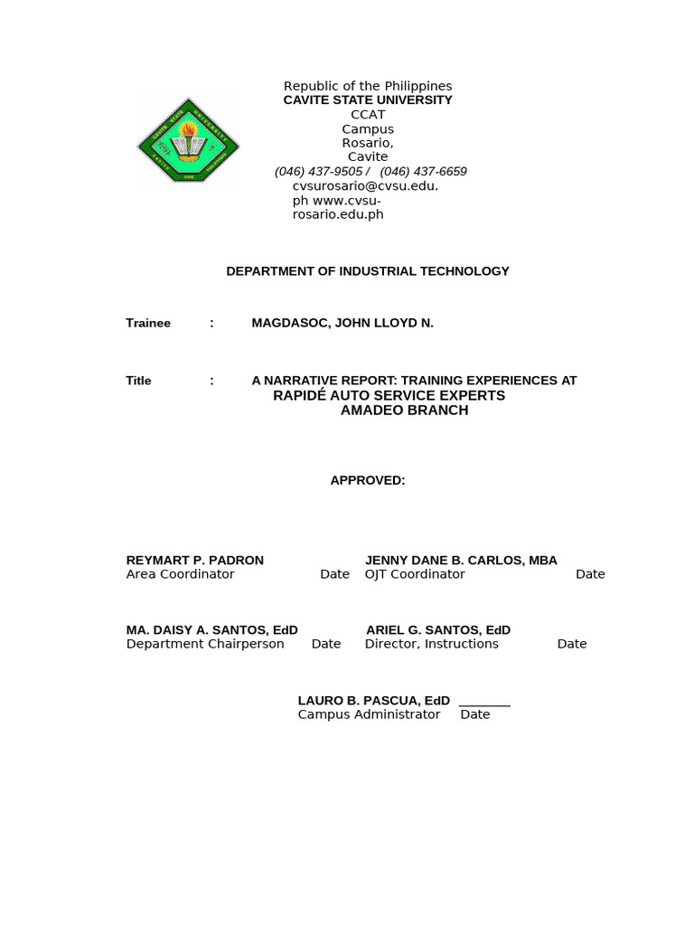 OJT Report: Training at Rapidé Auto Service | PDF | Brake | Knowledge