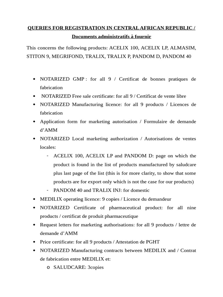 Registration Requirements for CAR Products | PDF