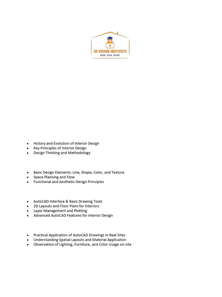 Diploma in Interior Design Syllabus | PDF | Interior Design | 3 D ...