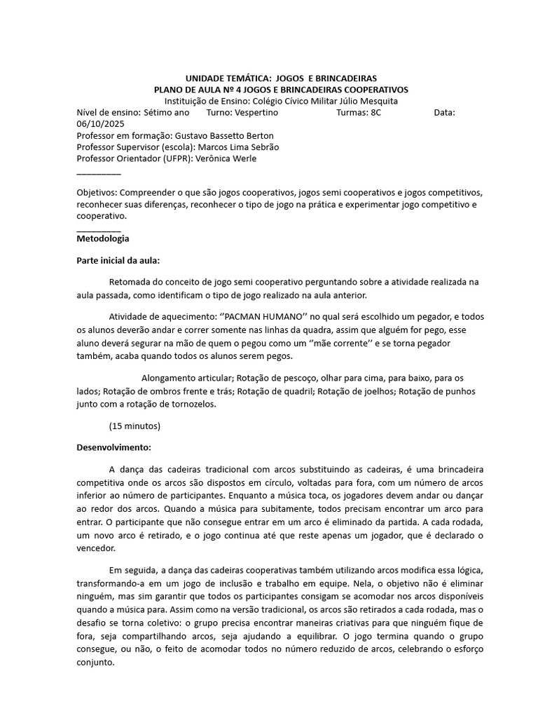 Plano de Aula Dia 06 | PDF