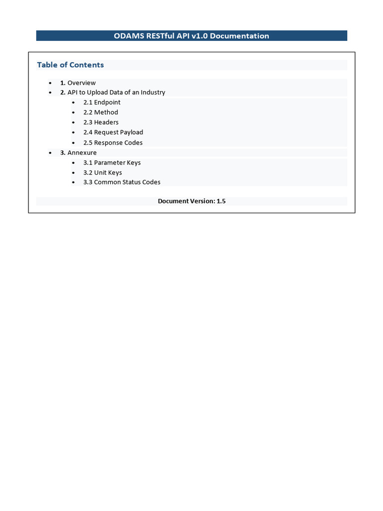 ODAMS API v1.0 Documentation Guide | PDF | Encryption | Espionage ...