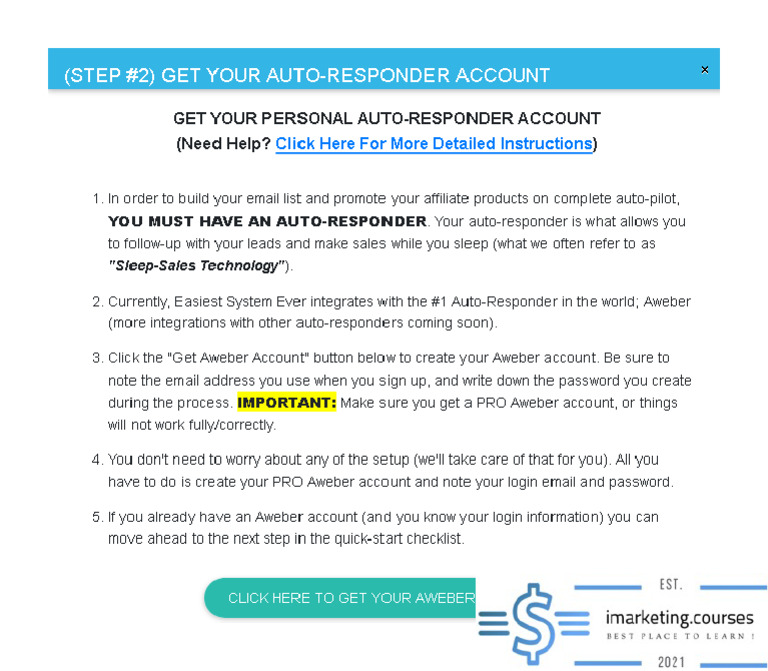 02-Step 2 - Get Your Auto-Responder Account | PDF