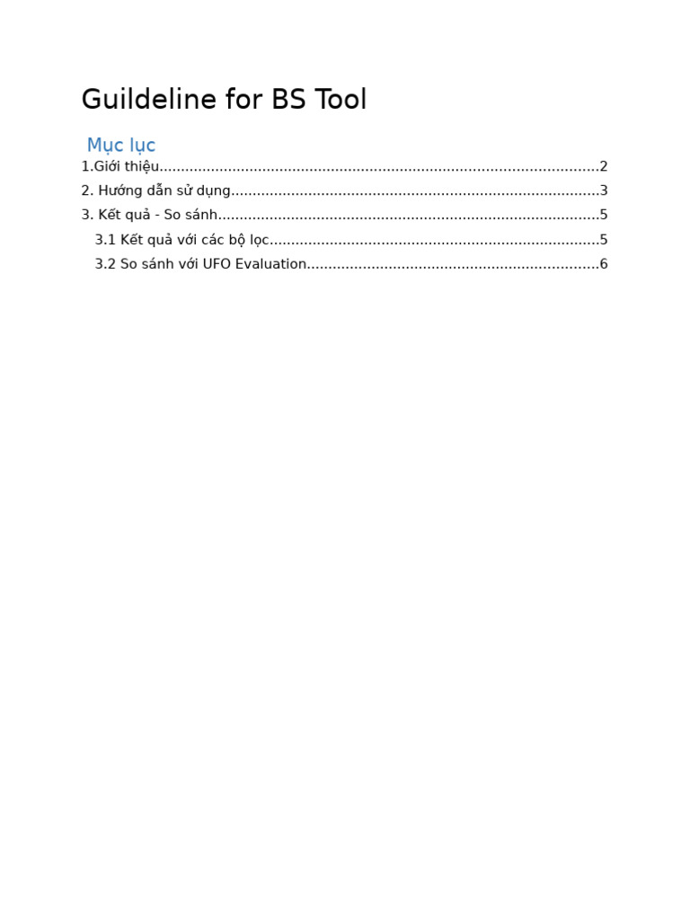 BS Tool Guideline | PDF
