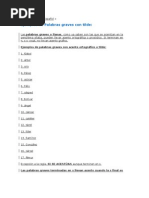 Ejemplos de Palabras Agudas, Graves y Esdrujulas Con y Sin Tild
