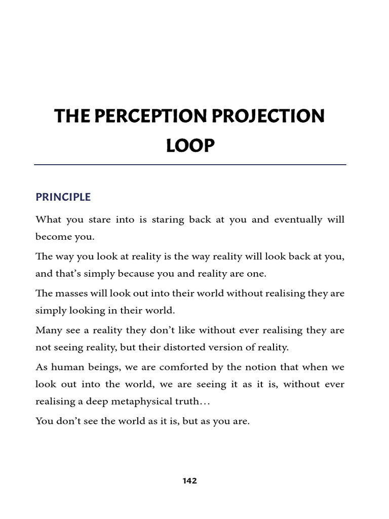 Understanding the Perception-Projection Loop | PDF | Reality | Mind