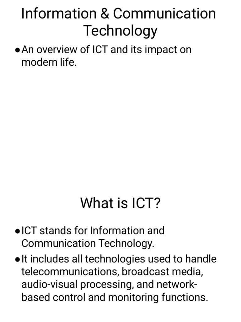 ICT Presentation (1) | PDF