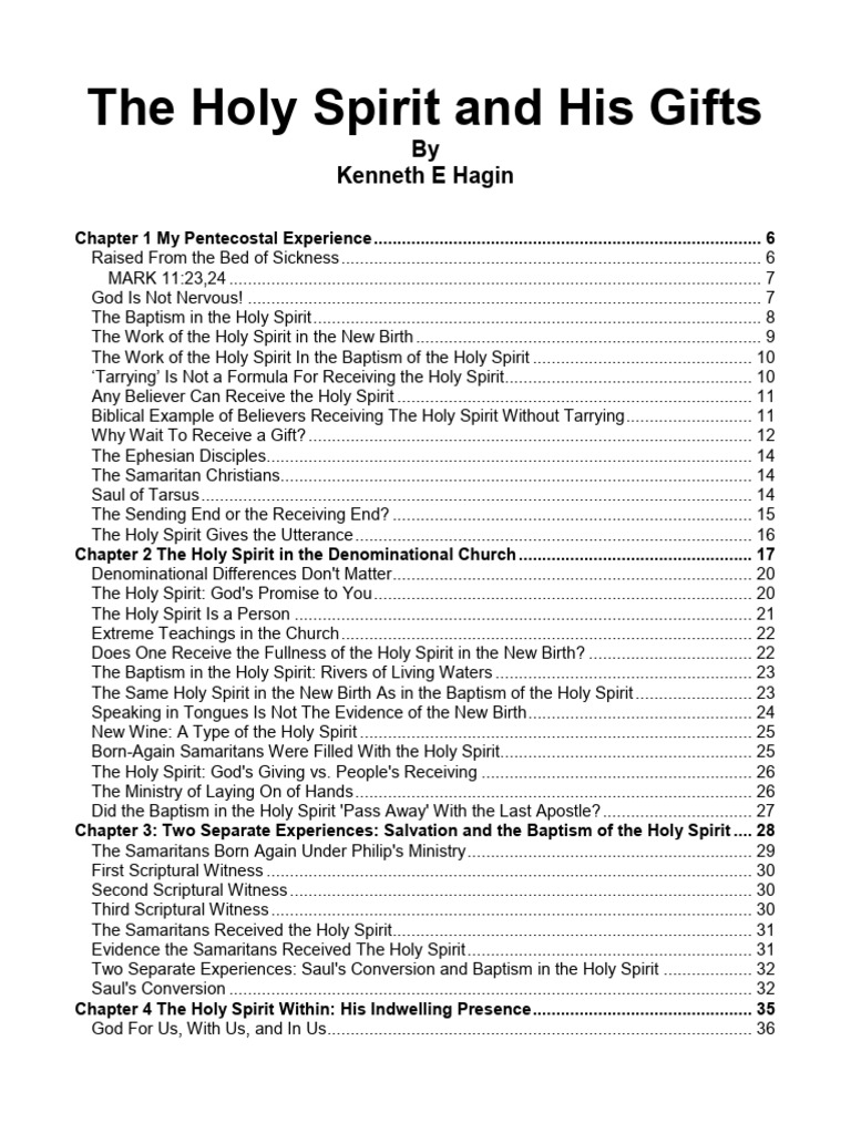 The Holy Spirit and His Gifts by Kenneth E Hagin PDFDrive | PDF ...